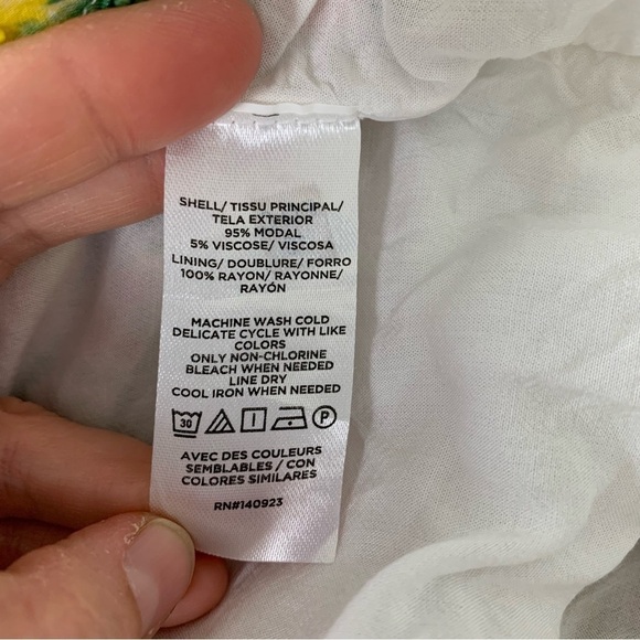 Loft Floral Tiered Peasant Swiss Dot Dress Women’s M Modal Sundress Watercolor - Picture 17 of 17